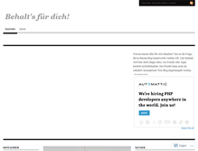 Tablet Screenshot of behaltsfuerdich.wordpress.com