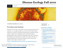 Tablet Screenshot of diseaseecologyfall2010.wordpress.com