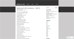 Desktop Screenshot of beethoven9th.wordpress.com