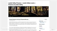 Desktop Screenshot of leedsvalleyfinance.wordpress.com