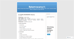 Desktop Screenshot of batamvacancy.wordpress.com