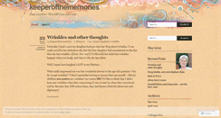 Desktop Screenshot of keeperofthememories.wordpress.com