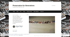 Desktop Screenshot of preservationforgenerations.wordpress.com