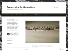 Tablet Screenshot of preservationforgenerations.wordpress.com