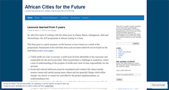 Desktop Screenshot of africancitiesforthefuture.wordpress.com