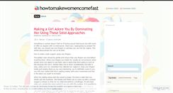 Desktop Screenshot of howtomakewomencomefast.wordpress.com