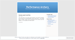 Desktop Screenshot of performancearchery.wordpress.com