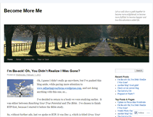 Tablet Screenshot of becomemoreme.wordpress.com