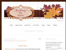 Tablet Screenshot of becominganalpha.wordpress.com