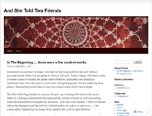 Tablet Screenshot of andshetoldtwofriends.wordpress.com