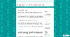 Desktop Screenshot of beautyinthebackbone.wordpress.com