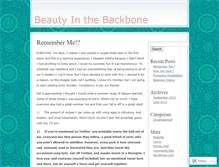 Tablet Screenshot of beautyinthebackbone.wordpress.com