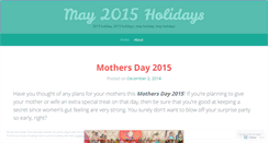 Desktop Screenshot of may2015holidays.wordpress.com