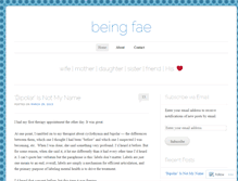 Tablet Screenshot of beingfae.wordpress.com