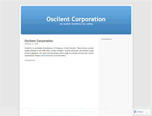 Tablet Screenshot of oscilent.wordpress.com