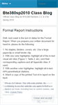 Mobile Screenshot of bte380sp2010.wordpress.com
