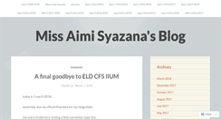 Desktop Screenshot of missaimisyazana.wordpress.com