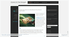 Desktop Screenshot of fleetanswers.wordpress.com