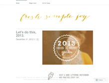 Tablet Screenshot of freshsimplejoy.wordpress.com