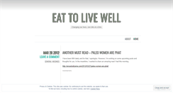 Desktop Screenshot of eattolivewell.wordpress.com