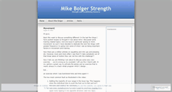 Desktop Screenshot of mikebolgerstrength.wordpress.com
