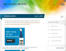 Tablet Screenshot of mycancermonth.wordpress.com
