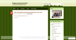 Desktop Screenshot of legacymaymester.wordpress.com