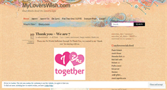 Desktop Screenshot of myloverswish.wordpress.com