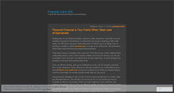 Desktop Screenshot of financialloanswiki.wordpress.com