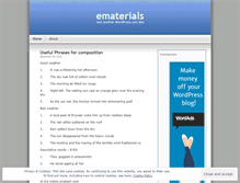 Tablet Screenshot of ematerials.wordpress.com