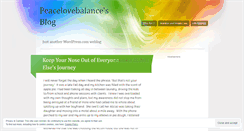 Desktop Screenshot of peacelovebalance.wordpress.com