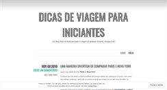 Desktop Screenshot of dicasdeviagemparainiciantes.wordpress.com