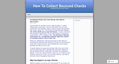 Desktop Screenshot of collectmychecks.wordpress.com