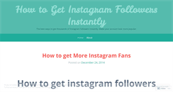 Desktop Screenshot of howtogetinstagramfollowersinstantly.wordpress.com