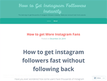 Tablet Screenshot of howtogetinstagramfollowersinstantly.wordpress.com
