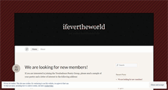 Desktop Screenshot of ifevertheworld.wordpress.com