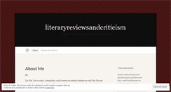 Desktop Screenshot of literaryreviewsandcriticisms.wordpress.com