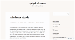 Desktop Screenshot of aphysicalperson.wordpress.com