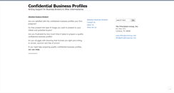 Desktop Screenshot of confidentialbusinessprofiles.wordpress.com