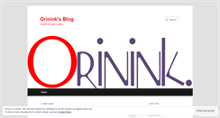 Desktop Screenshot of orinink.wordpress.com