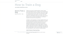 Desktop Screenshot of howtrainadog.wordpress.com