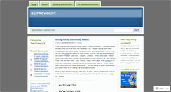 Desktop Screenshot of beprovident.wordpress.com